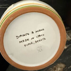 BVLGARI Hand-Painted Italian Ceramic Biscotti Jar - Brown and White